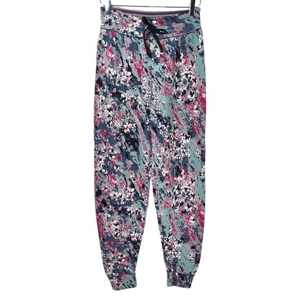 Missoni Abstract Floral Jacquard Drawstring Joggers in Purple/Teal - Picture 1 of 10